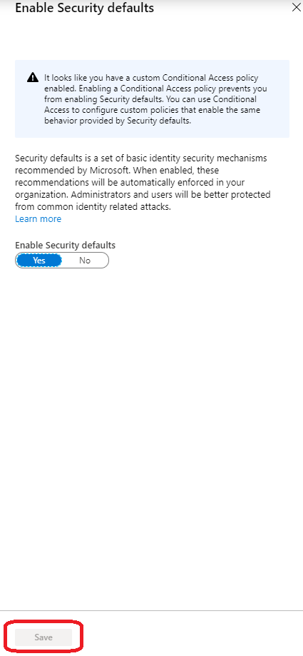 microsoft enable security defaults